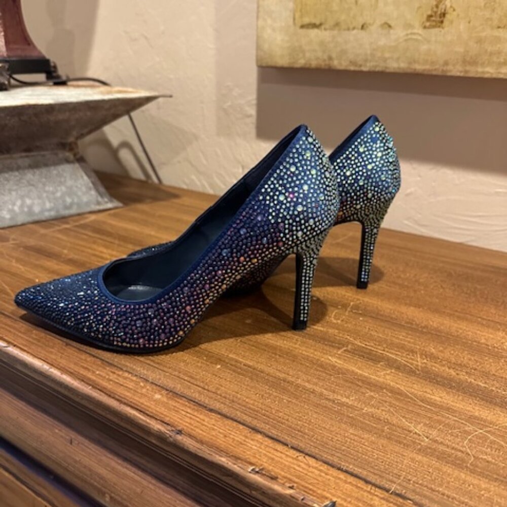 Carvela Lovebird Blue Crystal Embellished Heels